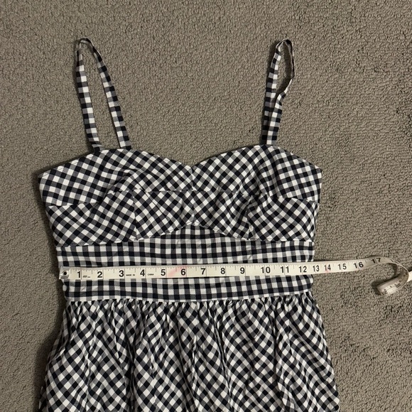 NWT J. Crew Bubble A Line Dress Black White Gingham Sleeveless Bow Cotton - Picture 13 of 16